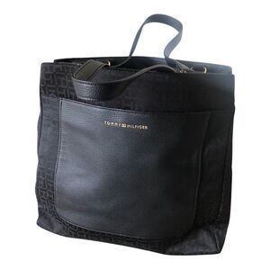Tommy Hilfiger Black Tote with Gold Details